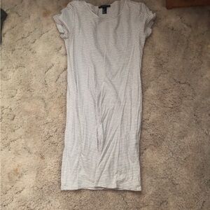 Forever 21 short sleeve grey/white t shirt dress